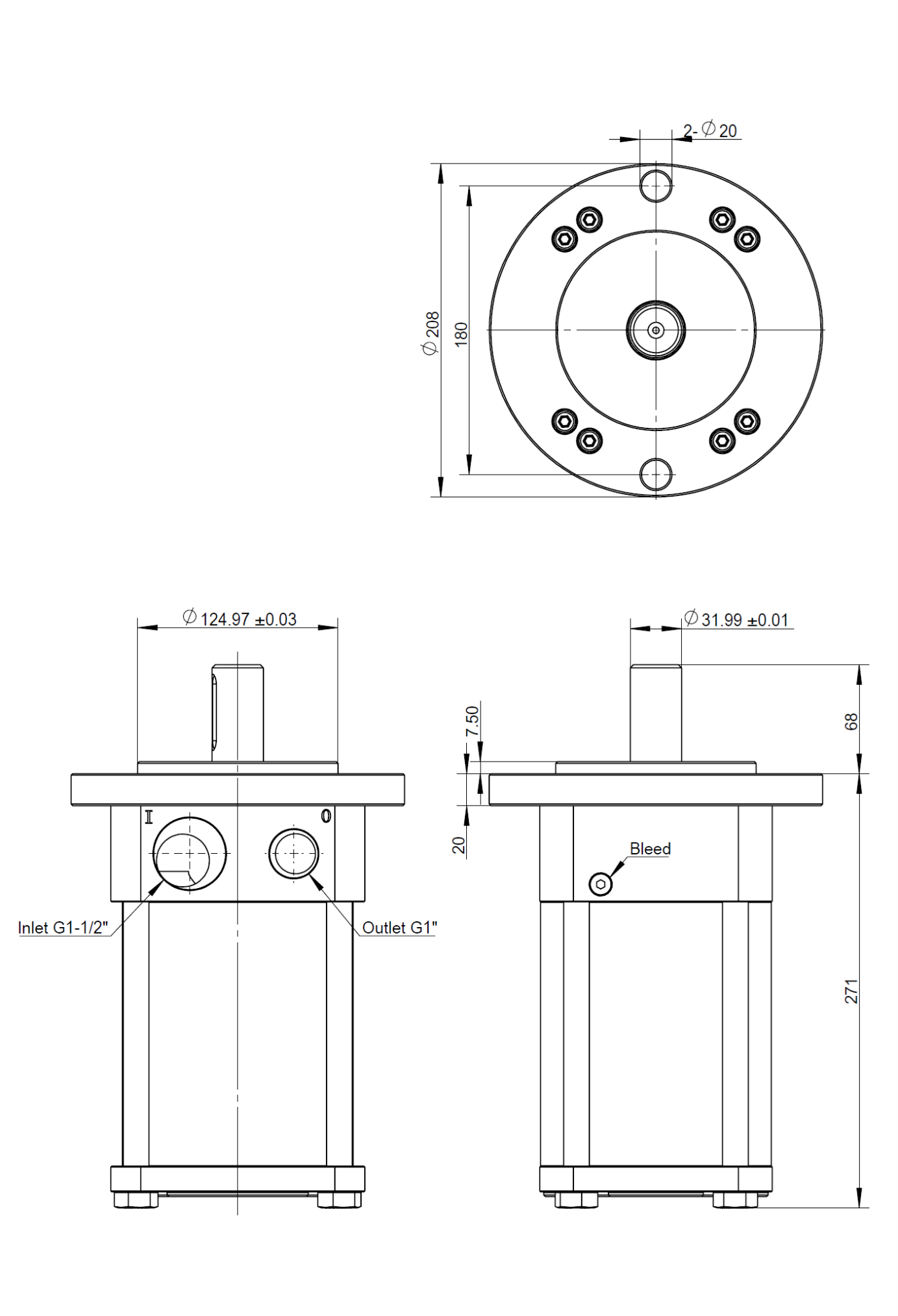 High Pressure Cleaning Pump HPC50-90T Drawing